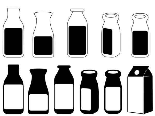 Botellas de leche — Archivo Imágenes Vectoriales