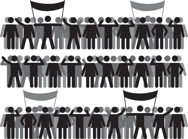 Multitudes y personas protestantes — Vector de stock