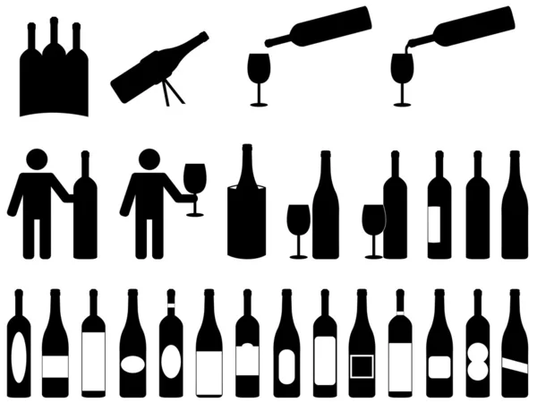 Personas con botellas de vino — Archivo Imágenes Vectoriales