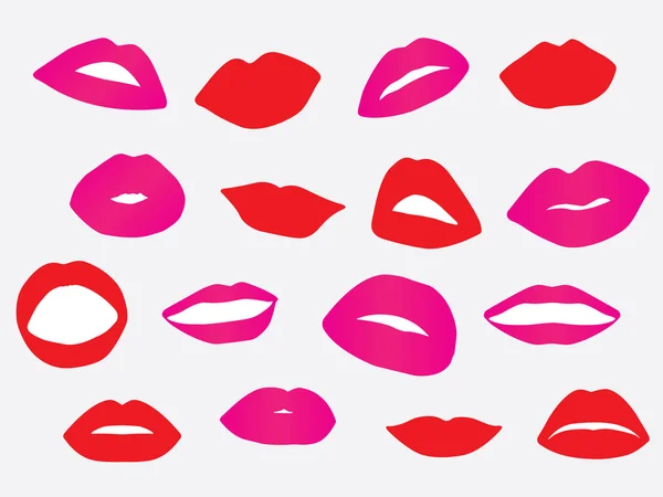女性の唇のセット — ストックベクタ