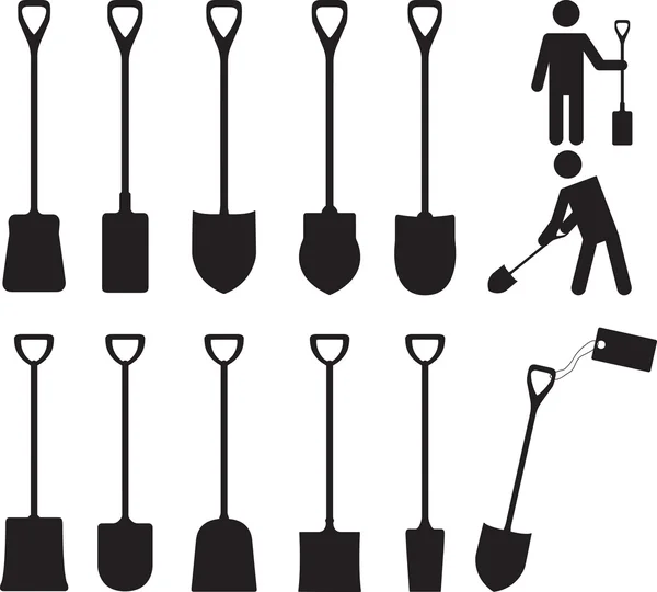 Люди с лопатами — стоковый вектор