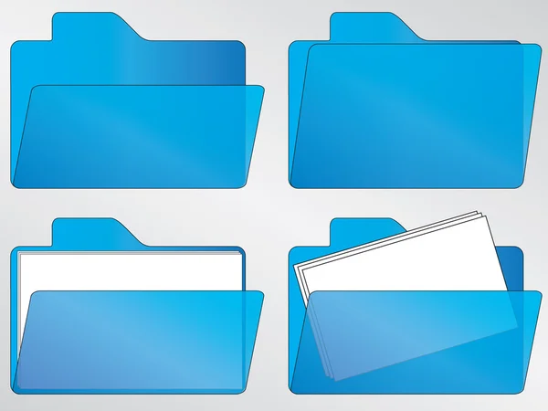 Blue folder icons — Stock Vector