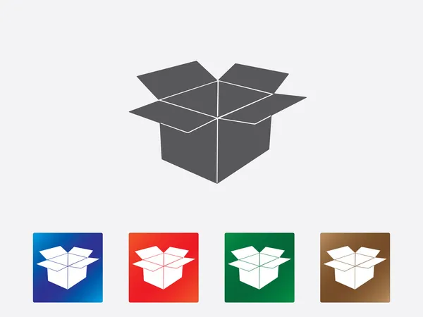 Iconos de caja abierta — Vector de stock