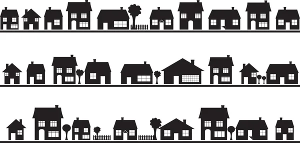 Barrio con casas — Archivo Imágenes Vectoriales