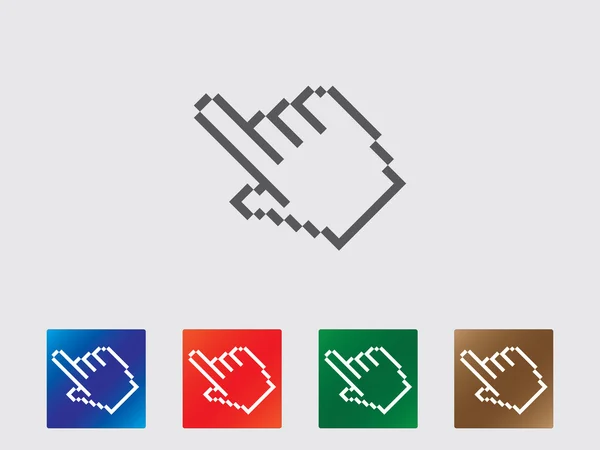 Pixel finger pekar ikoner — Stock vektor