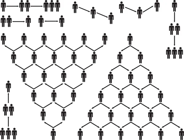 Pyramid människor piktogram — Stock vektor