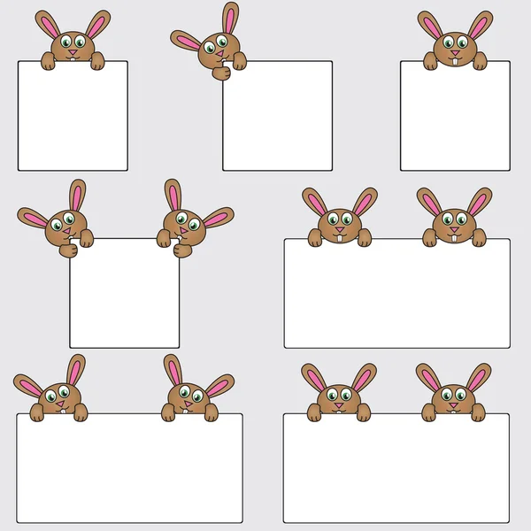 Bunny innehav Tom banners — Stock vektor