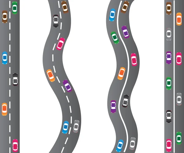 Voitures sur les routes — Image vectorielle
