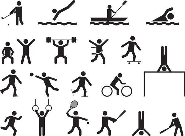 Piktogram människor gör sportaktiviteter — Stock vektor
