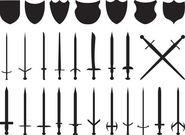 Swords and shields — Stock Vector