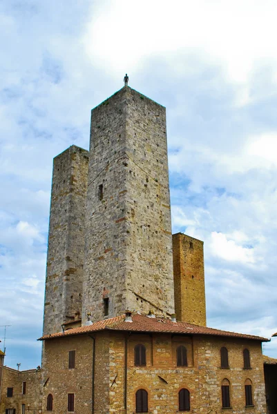 Piękne stare miasto san gimignano w Toskanii, Włochy — Zdjęcie stockowe