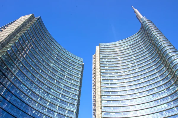 Vedere pe Skyline în Piața Garibaldi, Milano — Fotografie, imagine de stoc