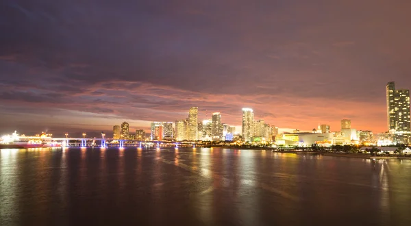 Miami skyline ora blu — Foto Stock