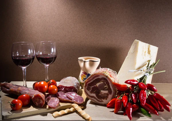 Traditional italian food composition — Stock Photo, Image