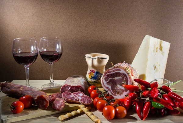 Traditional italian food composition — Stock Photo, Image