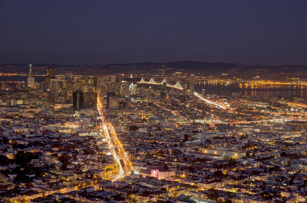 San Francisco panoramic view from Twin Peaks