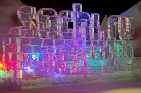 Sochi olympic games ice statue — Stock Photo, Image