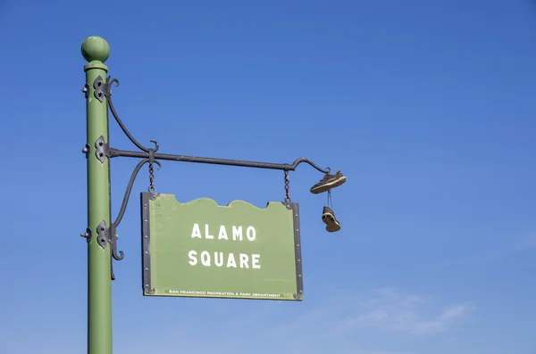 Alamo kwadratowy znak, san francisco — Zdjęcie stockowe