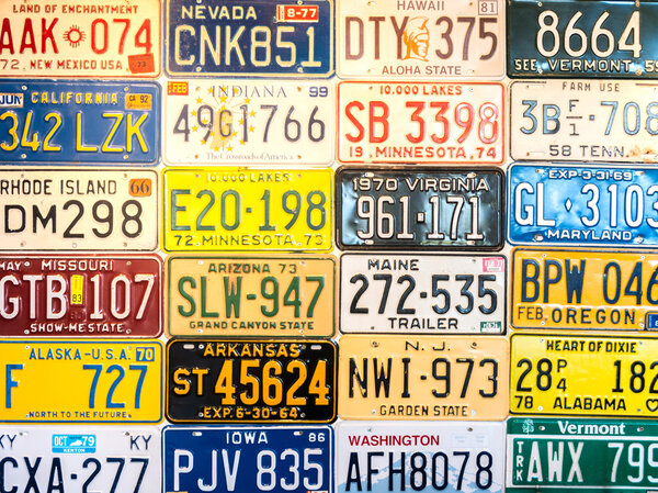 Car plates from United States