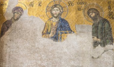 Mosaic of Jesus Christ in Hagia Sophia clipart