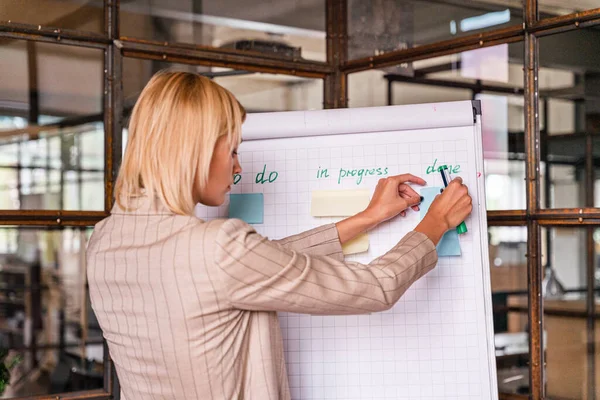 Bir şirkette çalışan zarif resmi elbiseli güzel genç bir iş kadını.