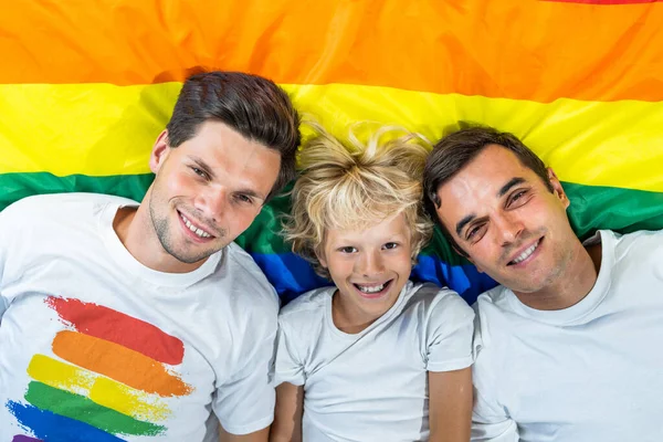 Famille Lgbt Couple Gay Avec Fils Adoptif Parents Homosexuels Avec — Photo