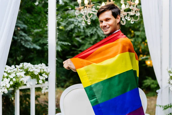 Homosexual Couple Celebrating Own Wedding Lbgt Couple Wedding Ceremony Concepts — Stock Photo, Image