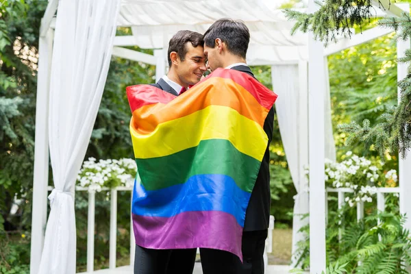 Lbgt 결혼을 축하하는 동성애자 결혼식 Lbgt 포섭성 Lgbtq 커뮤니티 사회적 — 스톡 사진