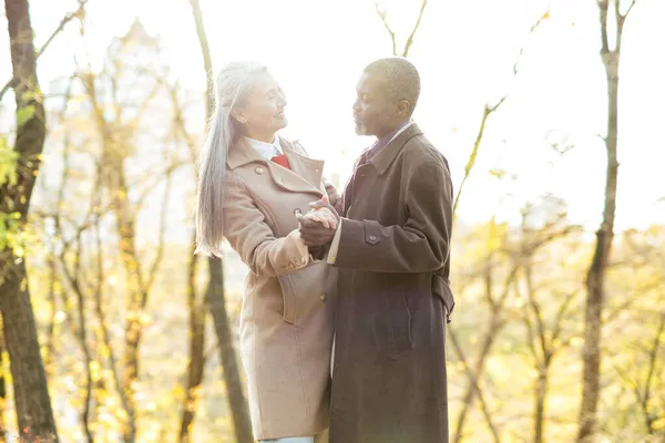 Hikaye Anlatımı Birbirine Aşık Çok Irklı Yaşlı Bir Çiftin — Stok fotoğraf