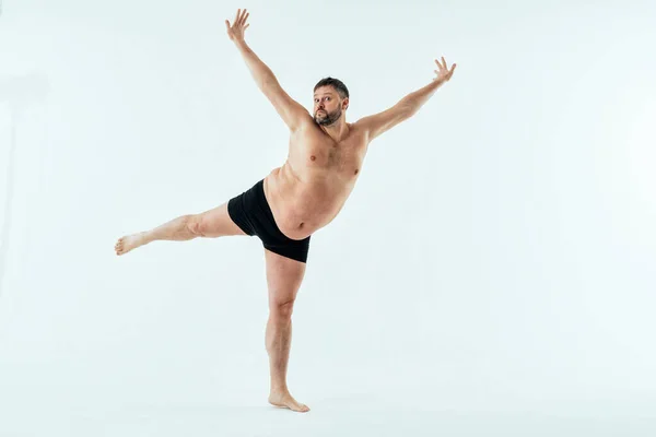 Man Posing Male Edition Body Positive Beauty Set Shirtless Guy — Stock Photo, Image