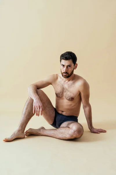 Man Posing Male Edition Body Positive Beauty Set Shirtless Guy — Fotografia de Stock