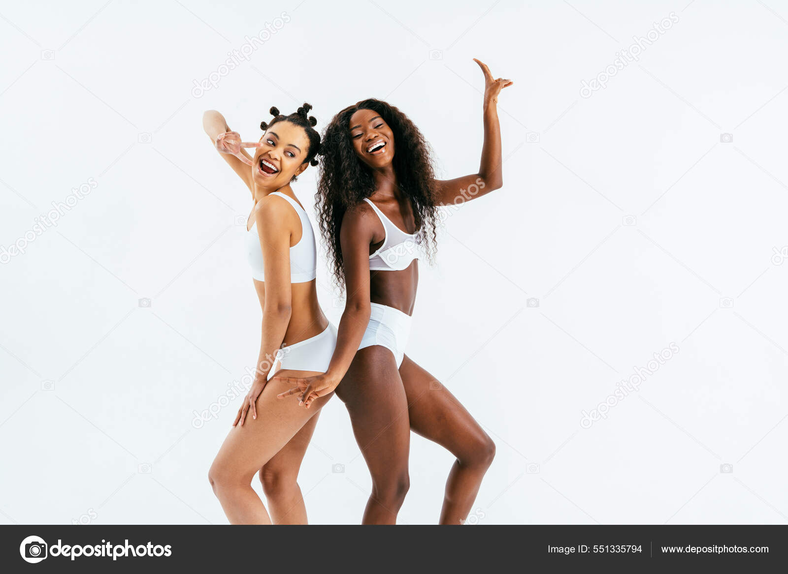 Beauty Portrait Beautiful Black Women Wearing Lingerie Underwear Pretty African  Stock Photo by ©oneinchpunch 551335794