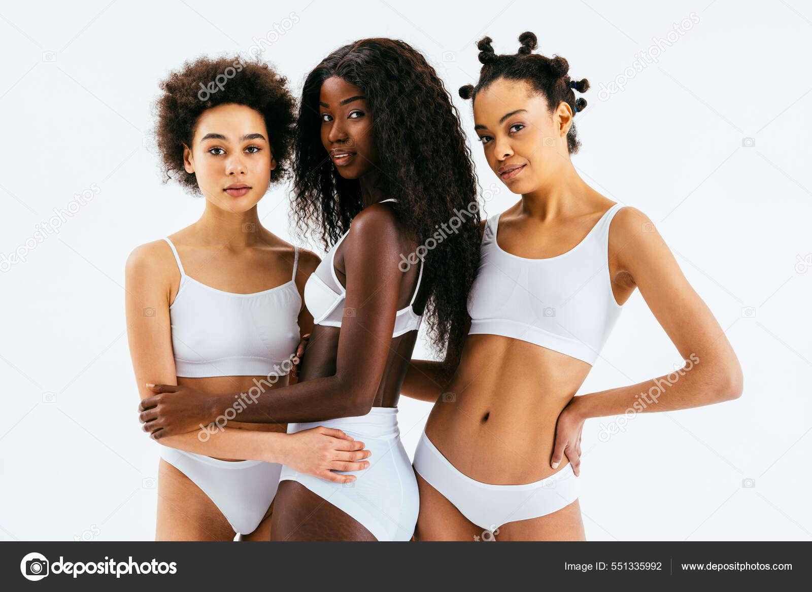 Beauty Portrait Beautiful Black Women Wearing Lingerie Underwear Pretty  African Stock Photo by ©oneinchpunch 551335992