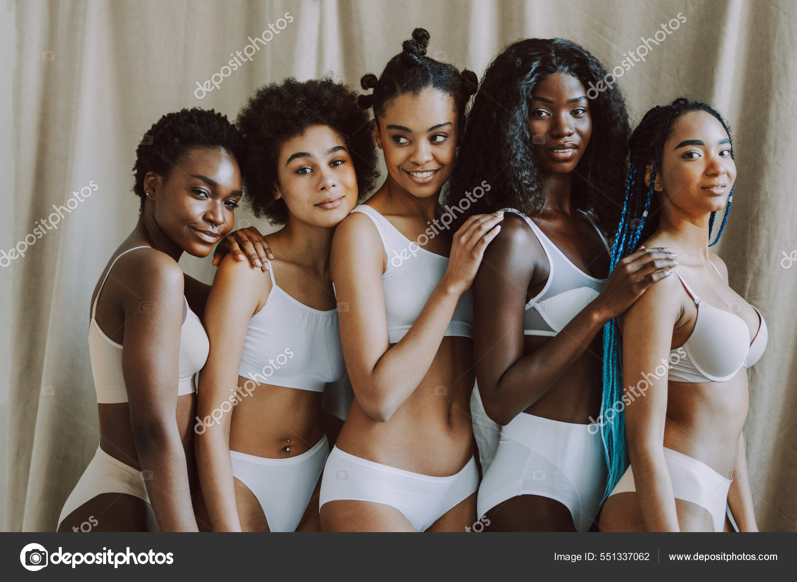 Beauty Portrait Beautiful Black Women Wearing Lingerie Underwear Pretty  African Stock Photo by ©oneinchpunch 551337062