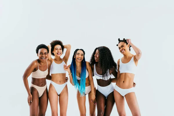 Beauty Portrait Beautiful Black Women Wearing Lingerie Underwear Pretty African — 스톡 사진