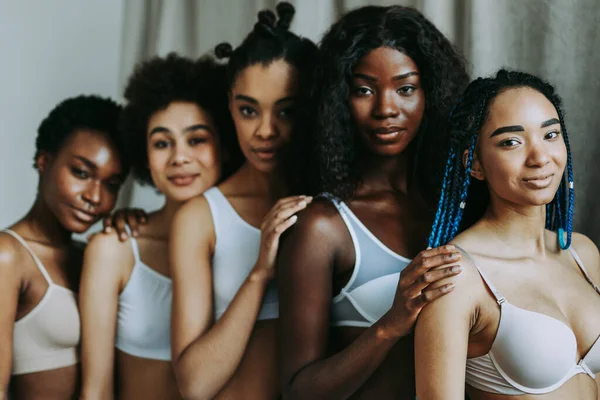 Beauty Portrait Beautiful Black Women Wearing Lingerie Underwear Pretty African — Foto Stock