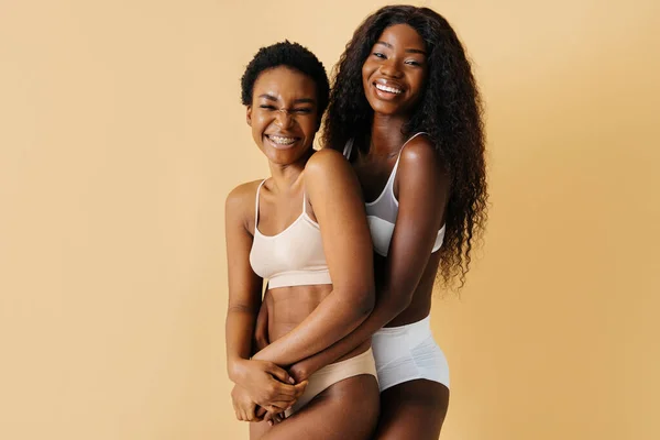 Beauty Portrait Beautiful Black Women Wearing Lingerie Underwear Pretty African — 스톡 사진