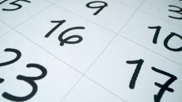 Календарь дат 2022 Макро. Праздники и рабочие дни. 4K — стоковое видео