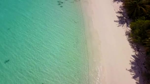 Relaks na pustej plaży morskiej. Podróż do rajskiej plaży morskiej. Malediwy plaże. Podróż do tropikalnej wyspy, idyllicznej tropikalnej plaży morskiej — Wideo stockowe