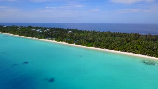 Карибский пляж фон. Солнечный тропический пляж. Жаркий день на пустом пляже. Лучшие пляжи в мире. Пляжи Доминиканской Республики. Багамы. Майами. Дрон — стоковое видео