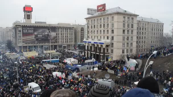 Евромайдан. Киев, Украина. 15.12.2013 — стоковое видео