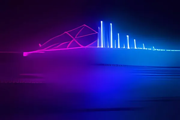 Sisin içindeki gece şehrinin neon ışıkları