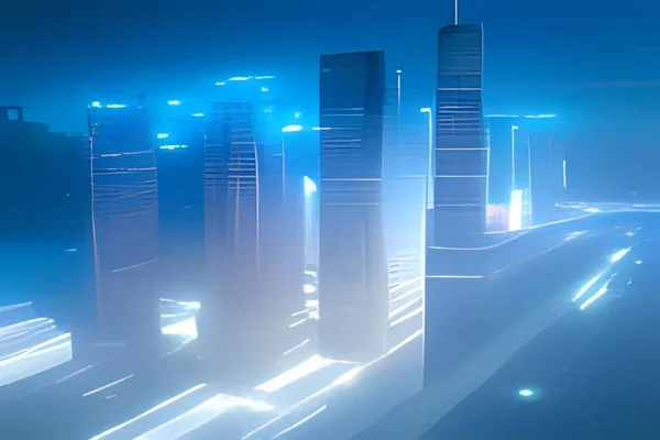 Sisin içinde neon ışıkları olan güzel şehir.