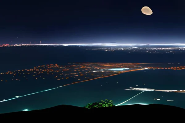 Gece bir yükseklikten kenti