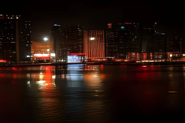 Hermosa Iluminación Ciudad Nocturna — Foto de Stock