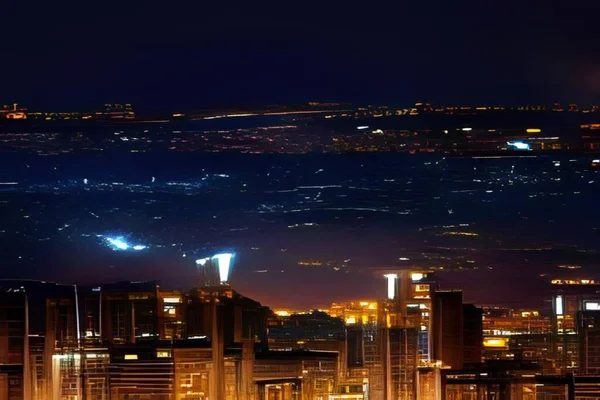 Işıklı güzel bir gece şehri