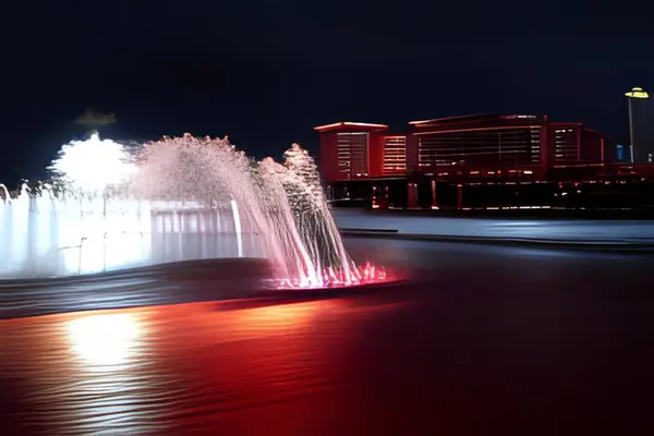 Fuente Noche Ciudad — Foto de Stock