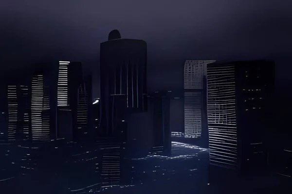 Gece karanlık binalar