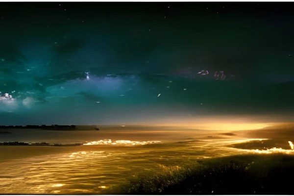 Güzel yıldızlı gökyüzü geceleyin