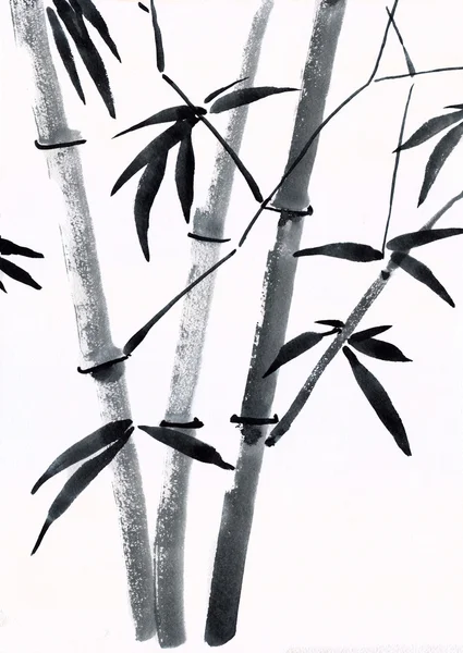 Pintura tradicional china de bambú — Foto de Stock